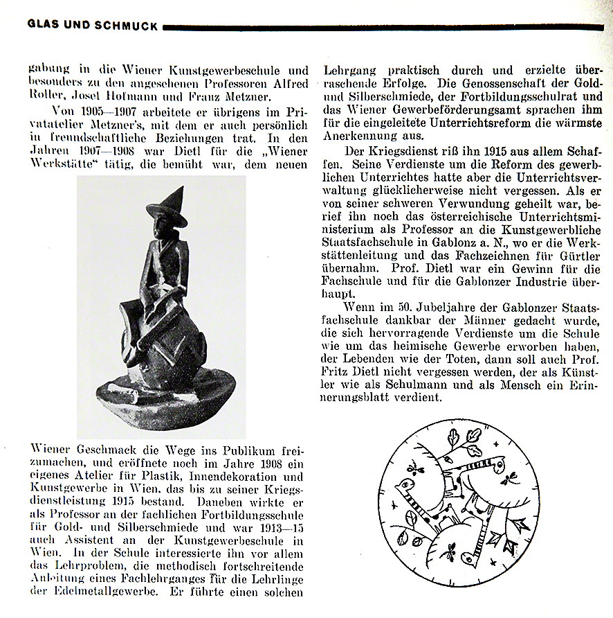 Fritz Dietl, Wien - Gablonz