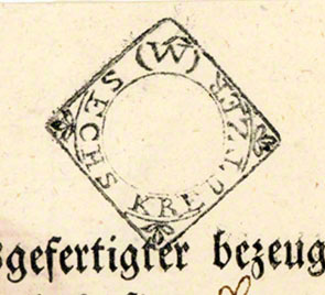 Urkunde 1806 Stempel 6 kreuzer