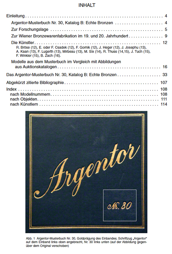 Argentor Musterbuch 30 Echte Bronzen