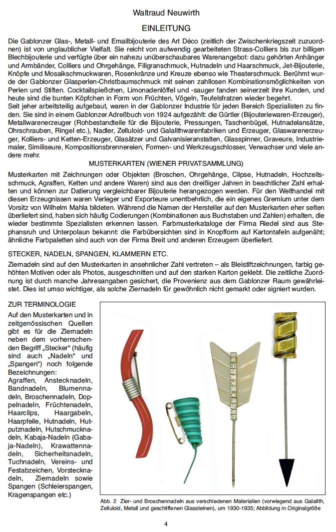 Gablonz Ziernadeln Art Déco