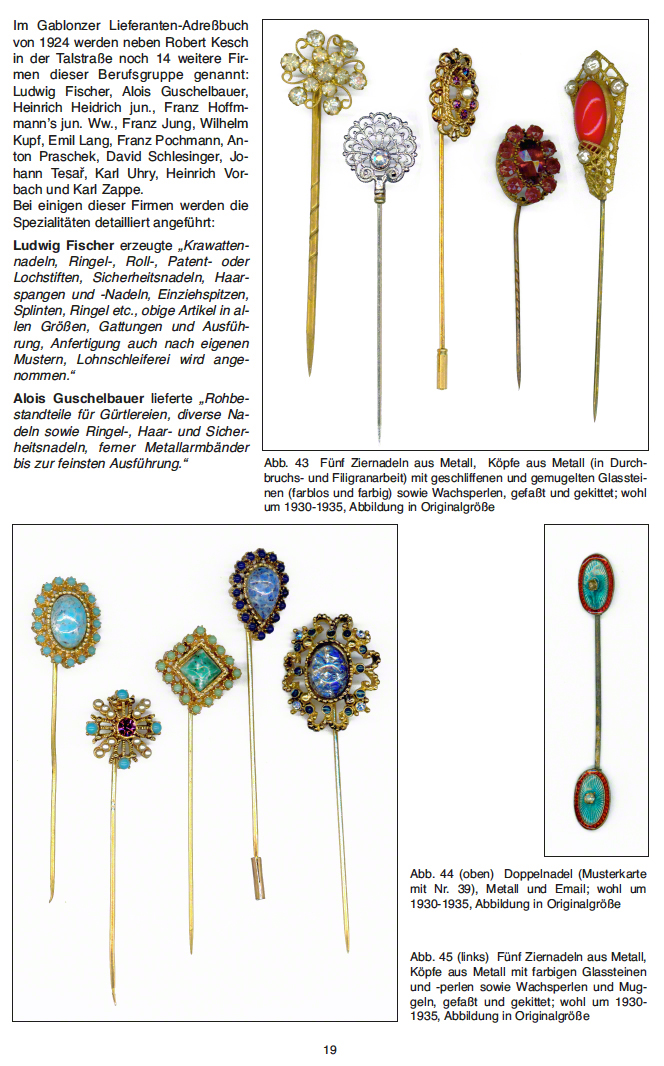 Gablonz Ziernadeln Art DécoGablonz Ziernadeln Art Déco