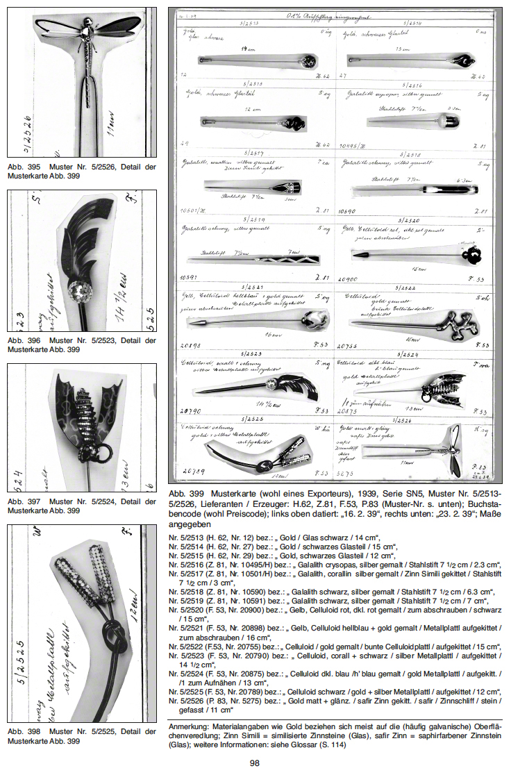 Gablonz Ziernadeln Art Déco