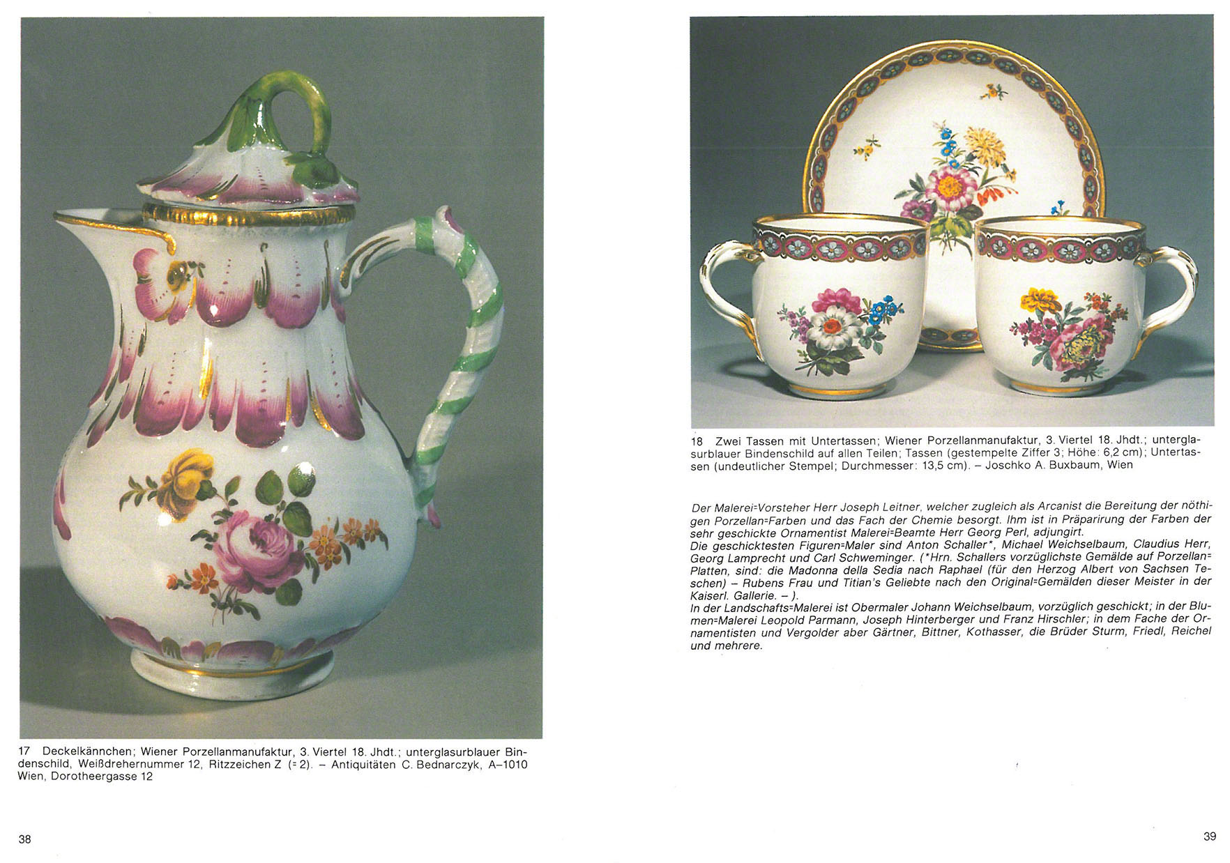 Wiener Porzellan Spätbarock Art Déco