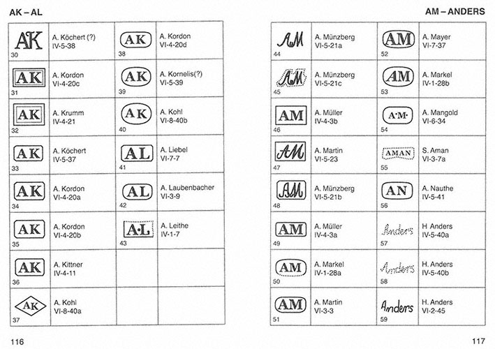 Markenlexikon 6 Punzen 1822-1850