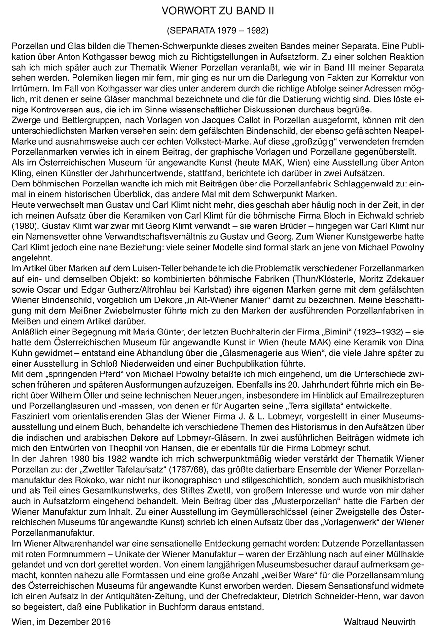 Neuwirth Separata Band II Vorwort